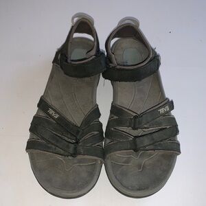 Teva Sandals Black Leather Straps Women’s Size 8.5